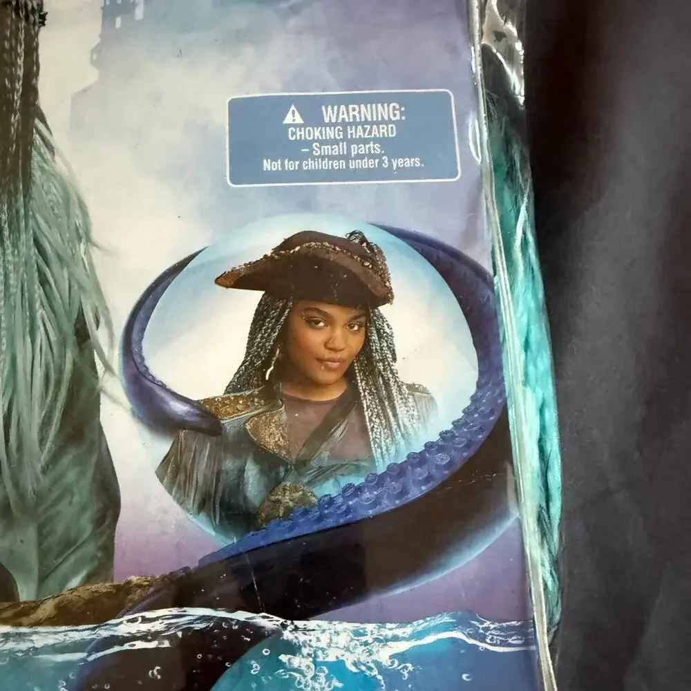 Disney Descendants 2 Uma Child Costume Wig Blue Black Braided Disguise New